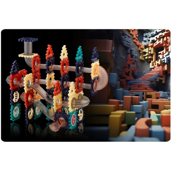 Blocuri magnetice cu tobogan si bile, 110 elemente, ricokids rk-765 edeedi776500