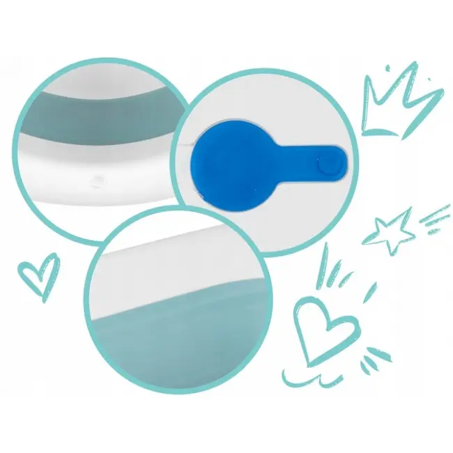 Cadita de baie cu dop de scurgere si termometru ricokids rk-282 - albastru edeedi728201