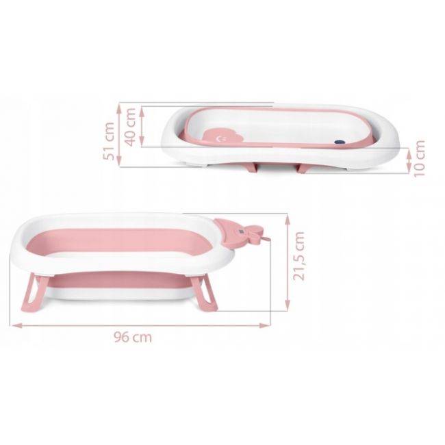 Cadita de baie cu dop de scurgere si termometru ricokids rk-282 - roz edeedi728200