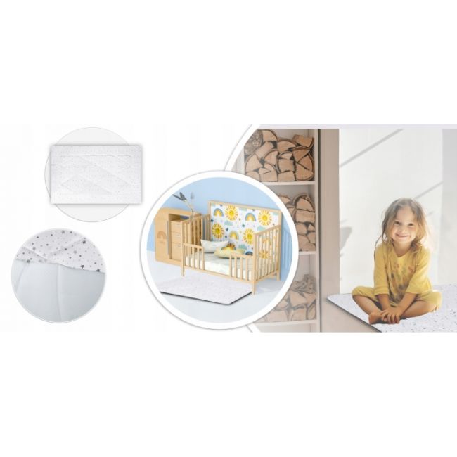 Cort de joaca pentru copii cu salteluta si 3 pernite nukido 116 x 116 x 165 cm - gri edeedi740601
