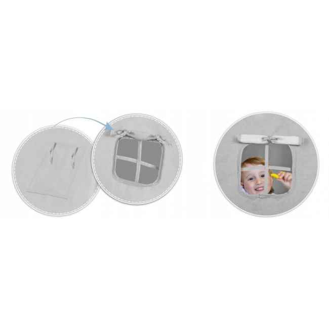 Cort de joaca pentru copii cu salteluta si 3 pernite nukido 116 x 116 x 165 cm - gri edeedi740601