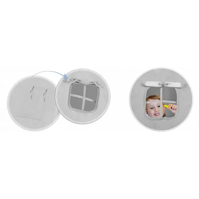 Cort de joaca pentru copii cu salteluta si 3 pernite nukido 116 x 116 x 165 cm - gri edeedi740601