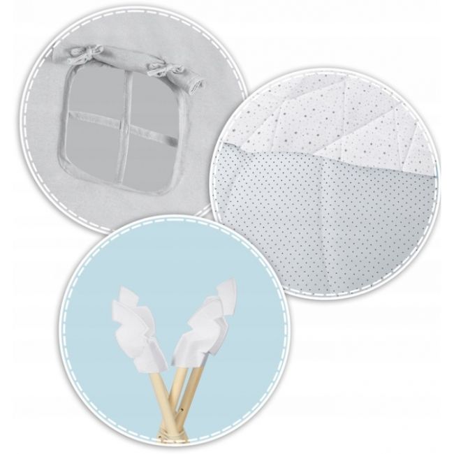 Cort de joaca pentru copii cu salteluta si 3 pernite nukido 116 x 116 x 165 cm - gri edeedi740601