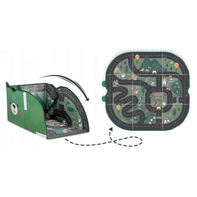 Cos de depozitare 2 in 1 cu salteluta de joaca pentru copii nukido - verde edeedi740800