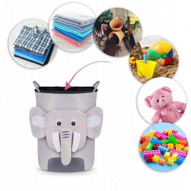 Cos mare pentru depozitarea jucariilor nukido - elefant gri edeedi740228