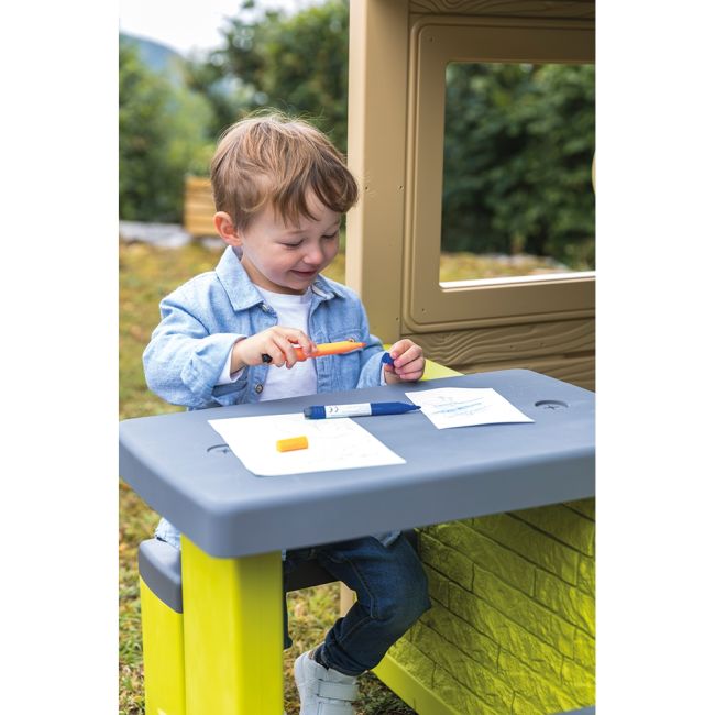 Masa de picnic cu doua banci smoby pentru casuta verde hubs7600810920