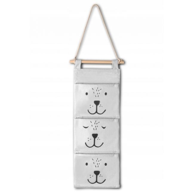 Organizator textil de perete cu 3 compartimente nukido nk-403 - gri edeedi740320