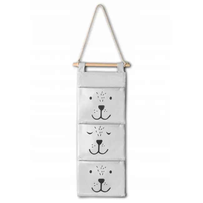 Organizator textil de perete cu 3 compartimente nukido nk-403 - gri edeedi740320
