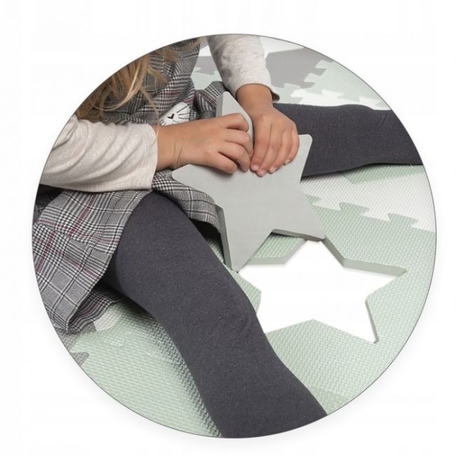Salteluta de joaca tip puzzle cu 16 elemente pentru copii, 151 x 151 cm, ricokids 738100 - mint edeedi738100