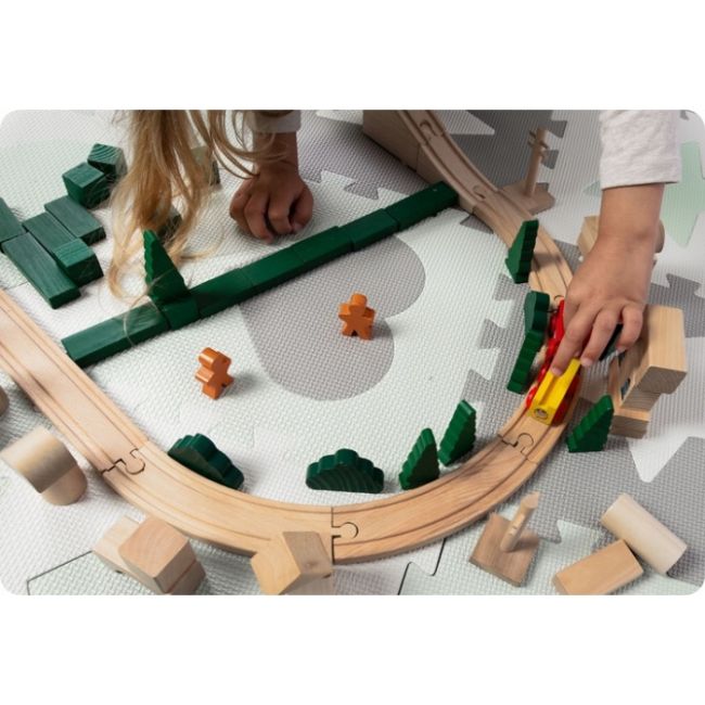Salteluta de joaca tip puzzle cu 16 elemente pentru copii, 151 x 151 cm, ricokids 738100 - mint edeedi738100