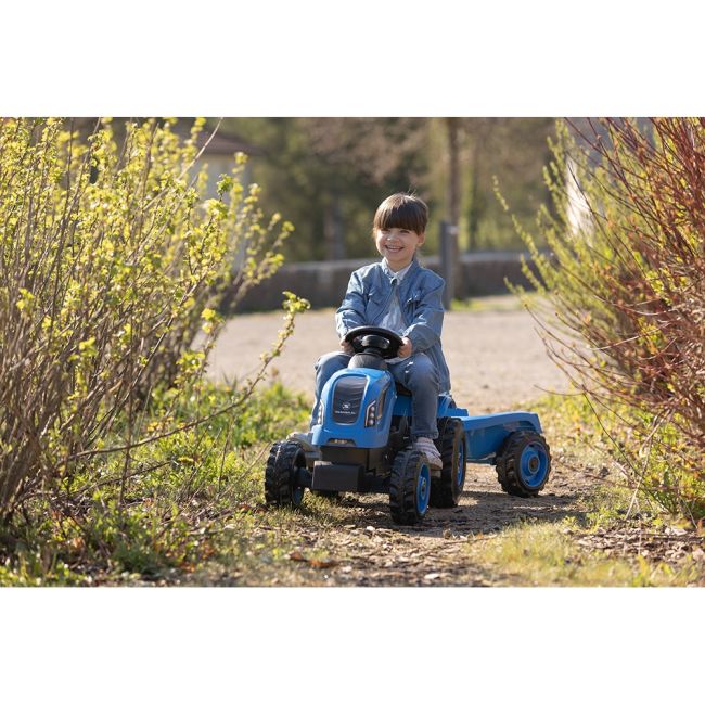 Tractor cu pedale si remorca smoby farmer xl albastru hubs7600710129