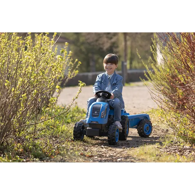 Tractor cu pedale si remorca smoby farmer xl albastru hubs7600710129