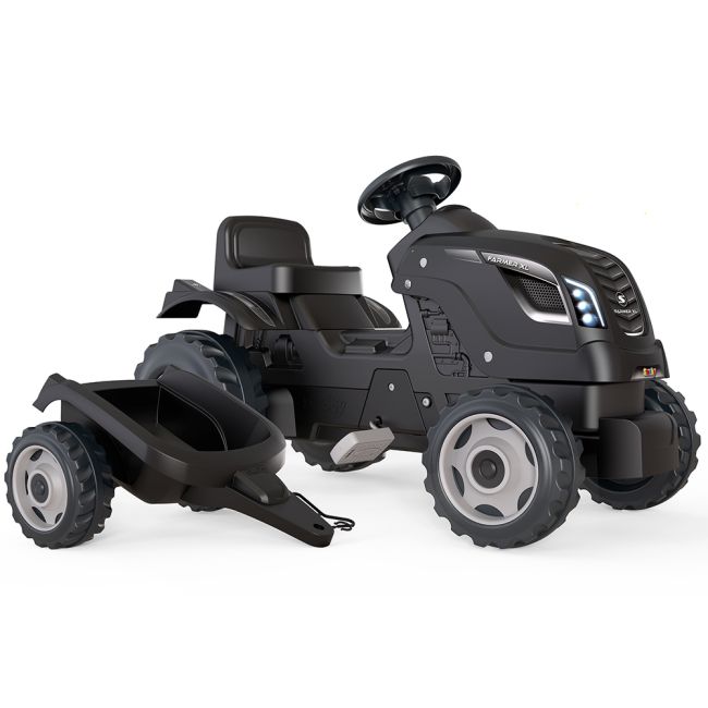 Tractor cu pedale si remorca smoby farmer xl negru hubs7600710131