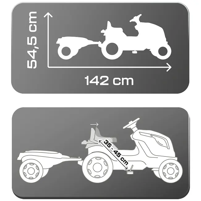 Tractor cu pedale si remorca smoby farmer xl negru hubs7600710131