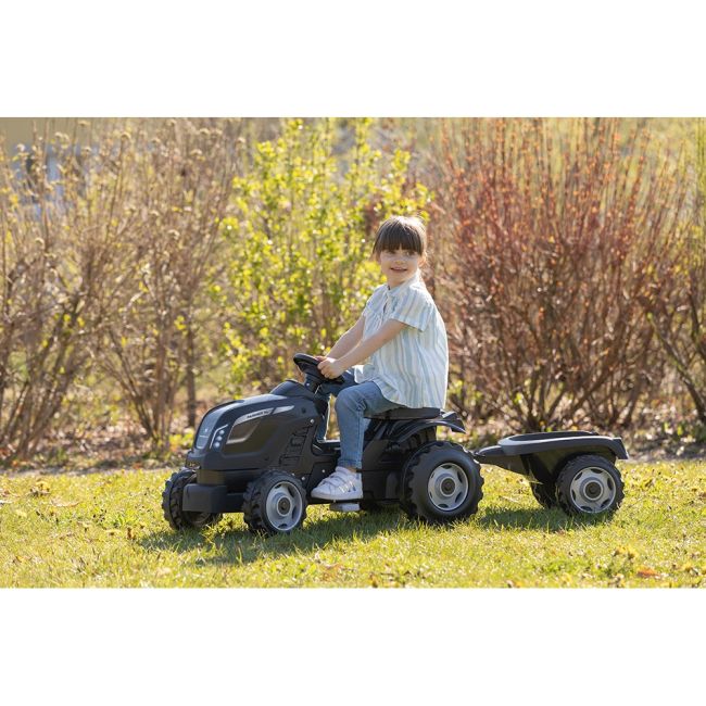 Tractor cu pedale si remorca smoby farmer xl negru hubs7600710131