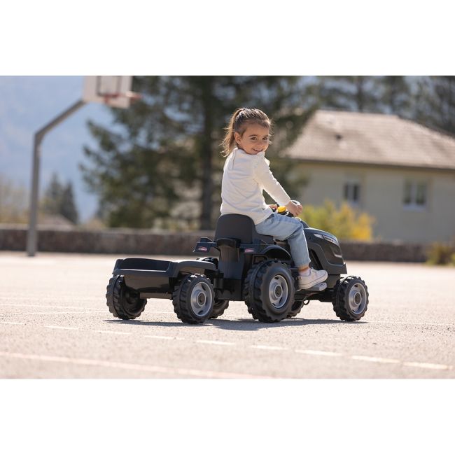 Tractor cu pedale si remorca smoby farmer xl negru hubs7600710131