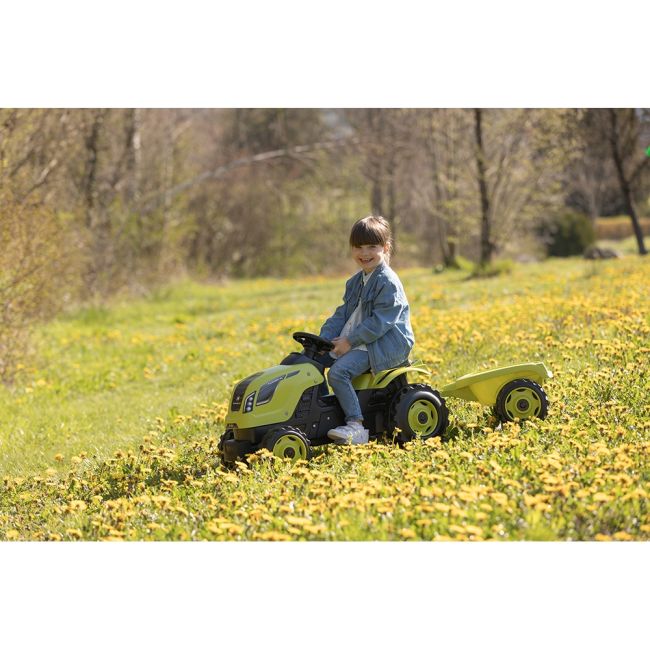 Tractor cu pedale si remorca smoby farmer xl verde hubs7600710130
