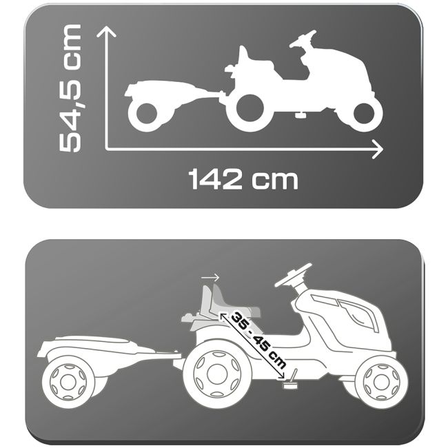 Tractor cu pedale si remorca smoby farmer xl verde hubs7600710130