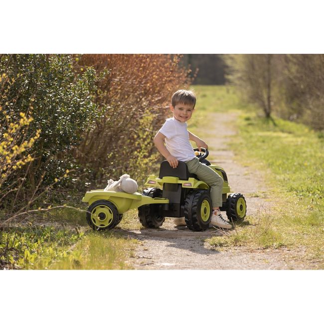 Tractor cu pedale si remorca smoby farmer xl verde hubs7600710130
