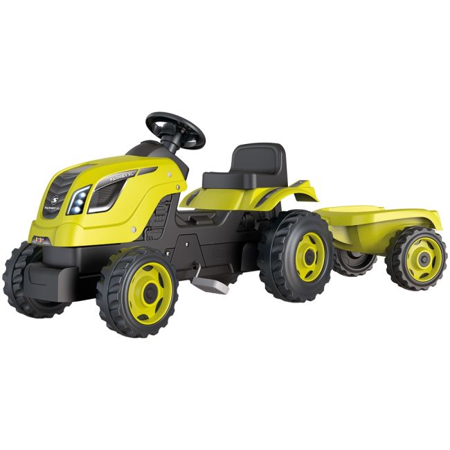 Tractor cu pedale si remorca smoby farmer xl verde hubs7600710130