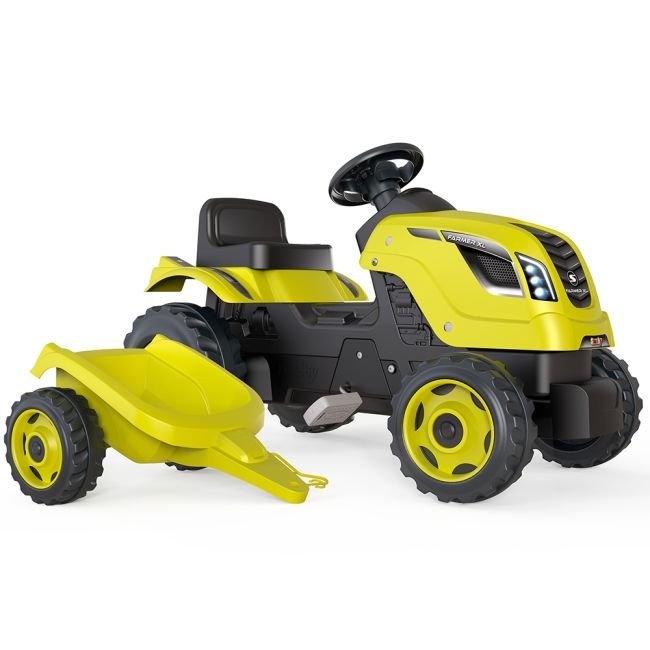Tractor cu pedale si remorca smoby farmer xl verde hubs7600710130