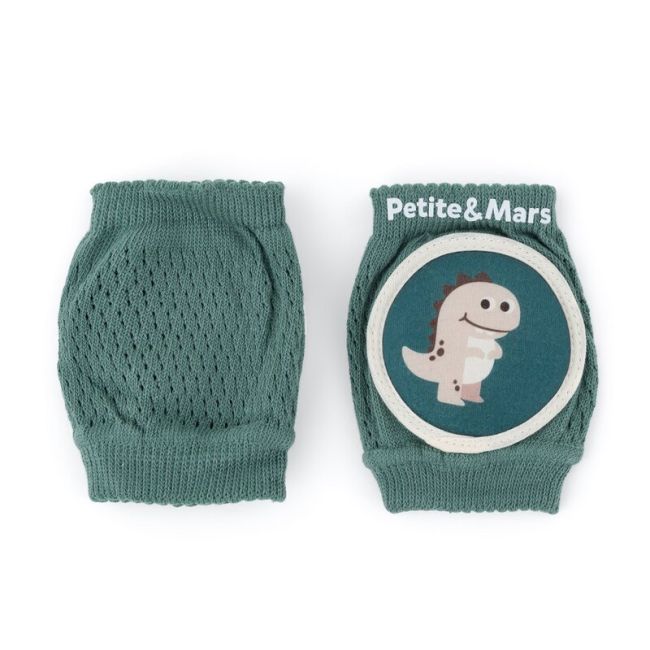 Genunchiere cu pernute, Petite&Mars, Cu elastic, Material respirabil, Stratul antiderapant, 13x10 cm, 6 luni+, Verde BYN522817