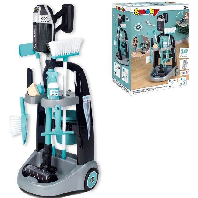 Jucarie smoby set curatenie cu troller si aspirator electronic rowenta negru hubs7600330319
