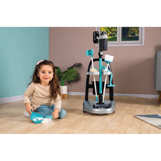Jucarie smoby set curatenie cu troller si aspirator electronic rowenta negru hubs7600330319