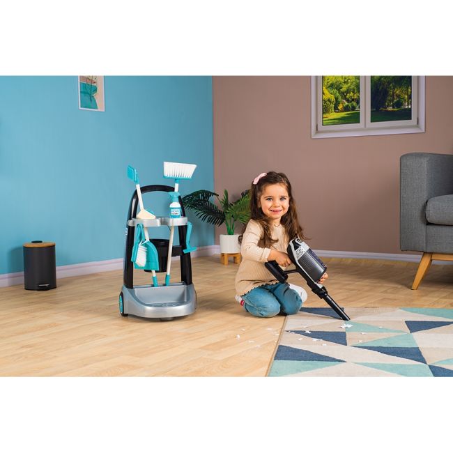 Jucarie smoby set curatenie cu troller si aspirator electronic rowenta negru hubs7600330319