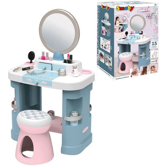 Salon de infrumusetare smoby my beauty dressing table cu accesorii hubs7600320249
