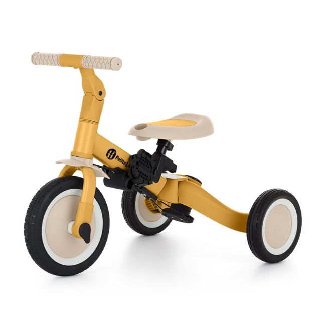 Tricicleta, Petite&Mars, Turbo, 5 in 1, Multifunctionala, Vehicul de impins, Bicicleta cu/fara pedale, Cu maner detasabil, Roti din cauciuc, Pana la 25 kg, 1.5-5 ani, Ocru BYN613814