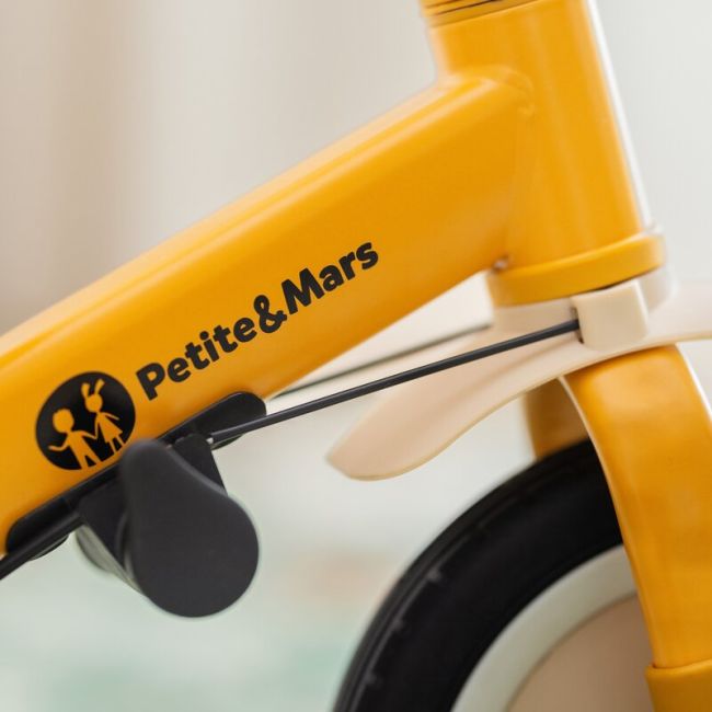 Tricicleta, Petite&Mars, Turbo, 5 in 1, Multifunctionala, Vehicul de impins, Bicicleta cu/fara pedale, Cu maner detasabil, Roti din cauciuc, Pana la 25 kg, 1.5-5 ani, Ocru BYN613814