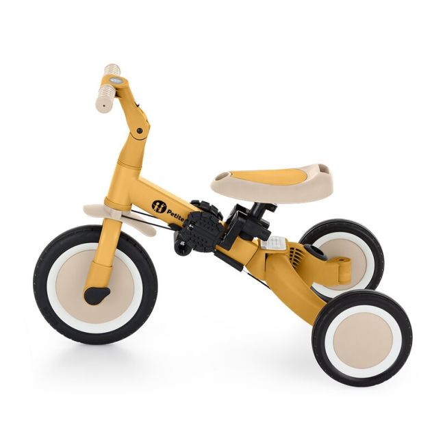 Tricicleta, Petite&Mars, Turbo, 5 in 1, Multifunctionala, Vehicul de impins, Bicicleta cu/fara pedale, Cu maner detasabil, Roti din cauciuc, Pana la 25 kg, 1.5-5 ani, Ocru BYN613814