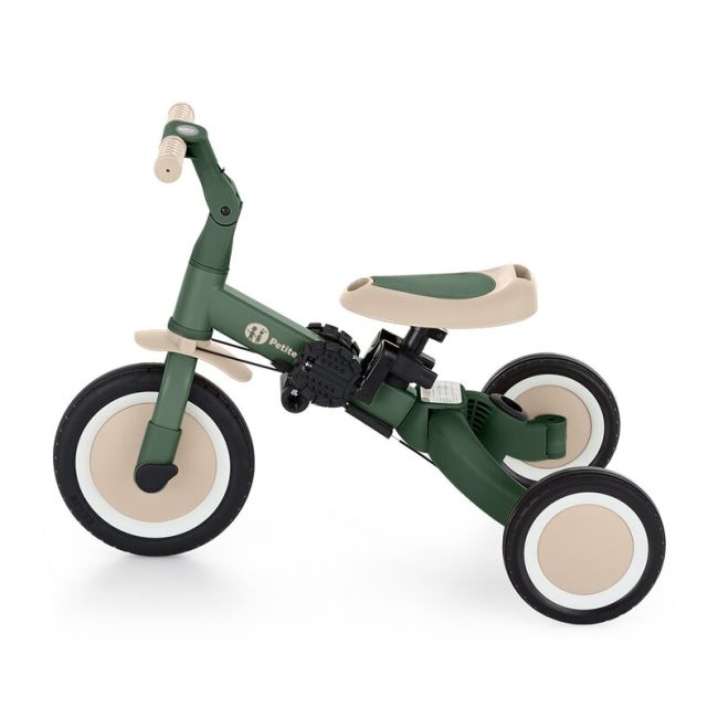 Tricicleta, Petite&Mars, Turbo, 5 in 1, Multifunctionala, Vehicul de impins, Bicicleta cu/fara pedale, Cu maner detasabil, Roti din cauciuc, Pana la 25 kg, 1.5-5 ani, Verde BYN613817
