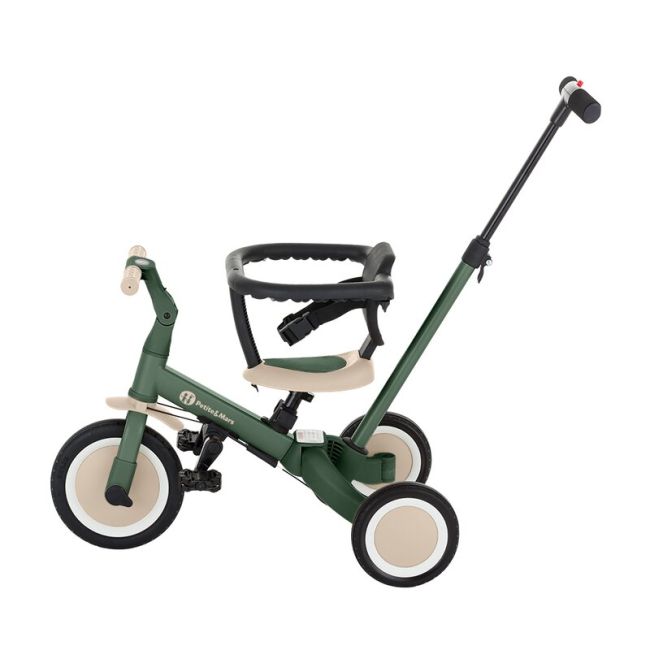 Tricicleta, Petite&Mars, Turbo, 5 in 1, Multifunctionala, Vehicul de impins, Bicicleta cu/fara pedale, Cu maner detasabil, Roti din cauciuc, Pana la 25 kg, 1.5-5 ani, Verde BYN613817