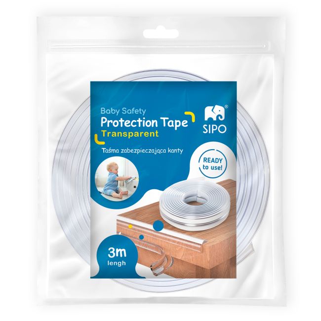 Banda protectie pentru muchii si margini cu adeziv, transparent, SIPO Baby Safety, 3 metri EKDSBS-T10