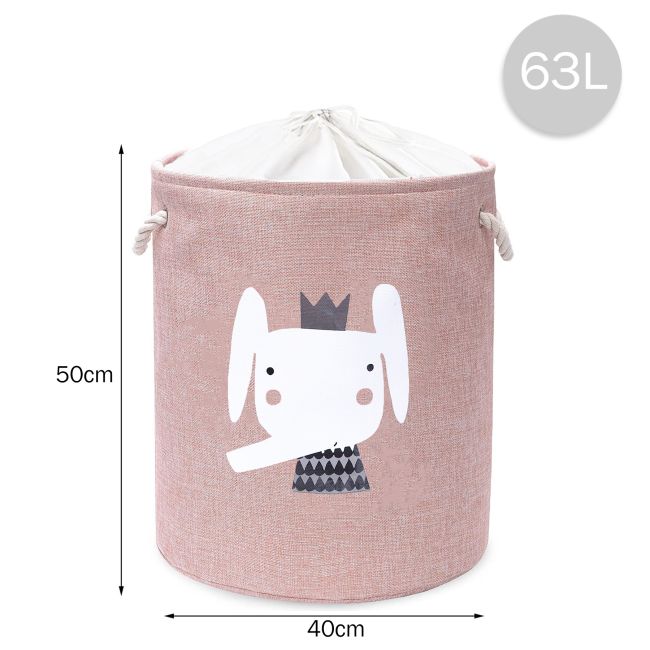 Cos Pliabil Pentru Depozitare Jucarii cu Snur pentru Inchidere, PREMIUM XL, 63 l, Impermeabil, SIPO, Elefant EKDXB02