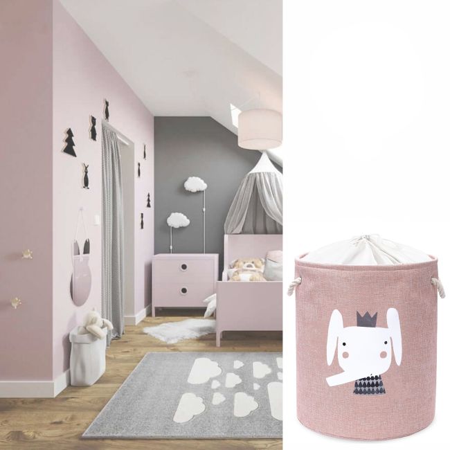 Cos Pliabil Pentru Depozitare Jucarii cu Snur pentru Inchidere, PREMIUM XL, 63 l, Impermeabil, SIPO, Elefant EKDXB02