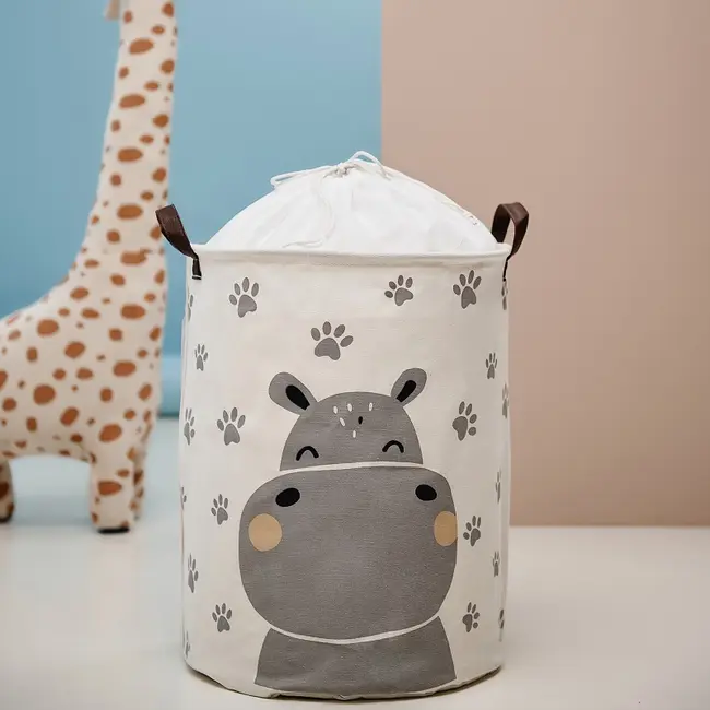 Cos Pliabil Pentru Jucarii, Rufe, Bumbac Canvas, Impermeabil, SIPO, 35x42 cm, Bumbac, 43l, Hippo EKDSBT43