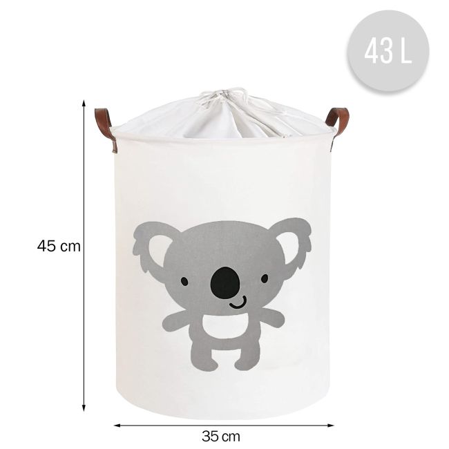 Cos Pliabil Pentru Jucarii, Rufe, Bumbac Canvas, Impermeabil, SIPO, 35x42 cm, Bumbac, 43l, Koala EKDBT026