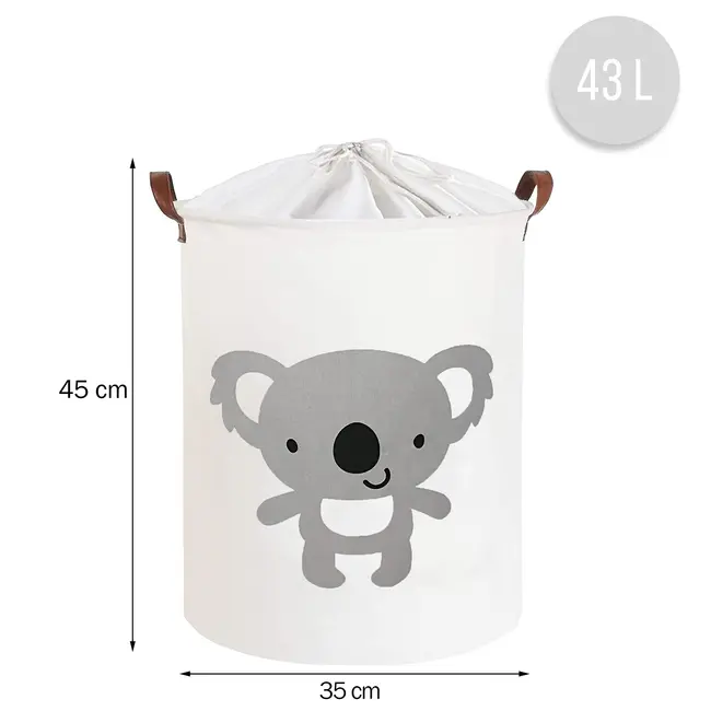 Cos Pliabil Pentru Jucarii, Rufe, Bumbac Canvas, Impermeabil, SIPO, 35x42 cm, Bumbac, 43l, Koala EKDBT026