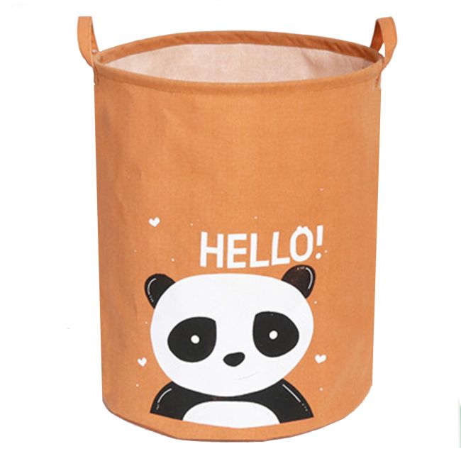 Cos Pliabil Pentru Jucarii, Rufe, Bumbac Canvas, Impermeabil, SIPO, 35x42 cm, Bumbac, 43l, Panda EKDBTC05