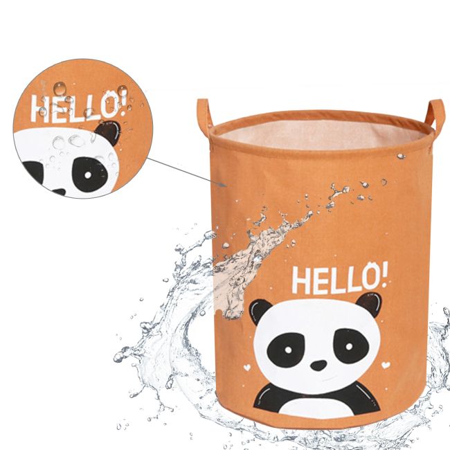 Cos Pliabil Pentru Jucarii, Rufe, Bumbac Canvas, Impermeabil, SIPO, 35x42 cm, Bumbac, 43l, Panda EKDBTC05