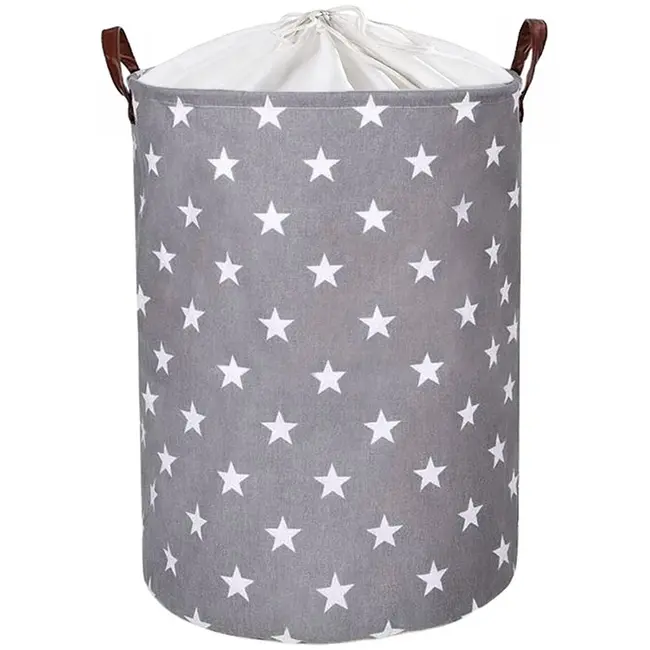 Cos Pliabil Pentru Jucarii, Rufe, Bumbac Canvas, Impermeabil, SIPO, 35x42 cm, Bumbac, 43l, Stars EKDBT007