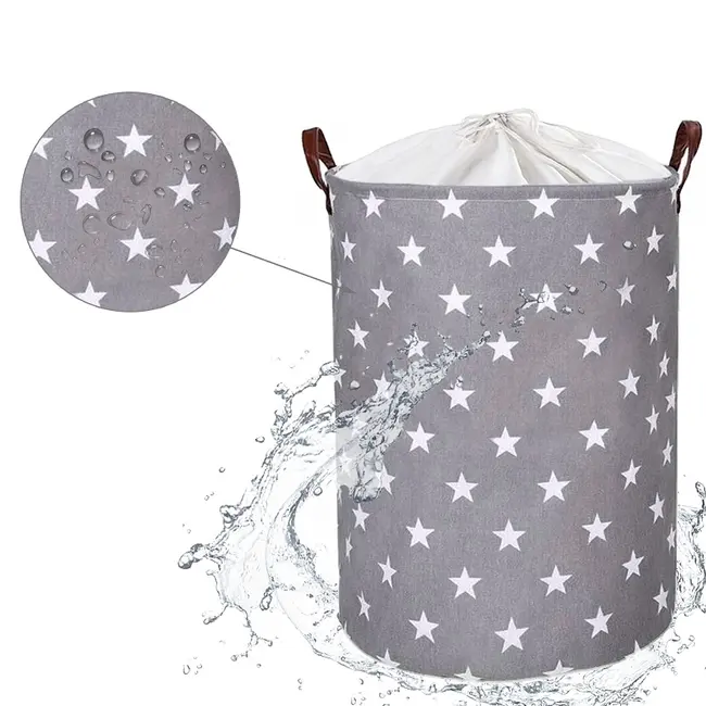 Cos Pliabil Pentru Jucarii, Rufe, Bumbac Canvas, Impermeabil, SIPO, 35x42 cm, Bumbac, 43l, Stars EKDBT007