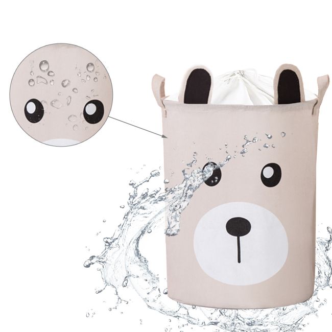 Cos Pliabil Pentru Jucarii, Rufe, Bumbac Canvas, Impermeabil, SIPO, 35x42 cm, Bumbac, 43l, Urs EKDBT036