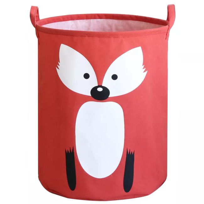 Cos Pliabil Pentru Jucarii, Rufe, Bumbac Canvas, Impermeabil, SIPO, 35x42 cm, Bumbac, 43l, Vulpe EKDBT03