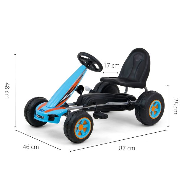 Kart cu pedale robust si distractiv, +3 ani, Viper Blue EKDmm3127