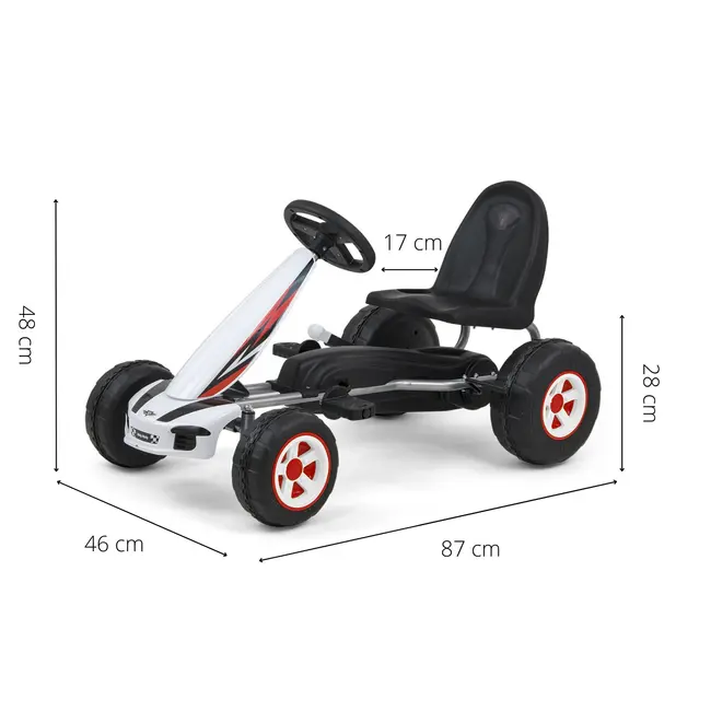 Kart cu pedale robust si distractiv, +3 ani, Viper White EKDmm3129