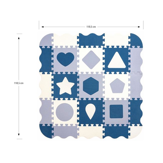 Puzzle din spuma, Jolly 3, 25 piese, 118,5 x 118,5 cm, Blue EKDmm5615